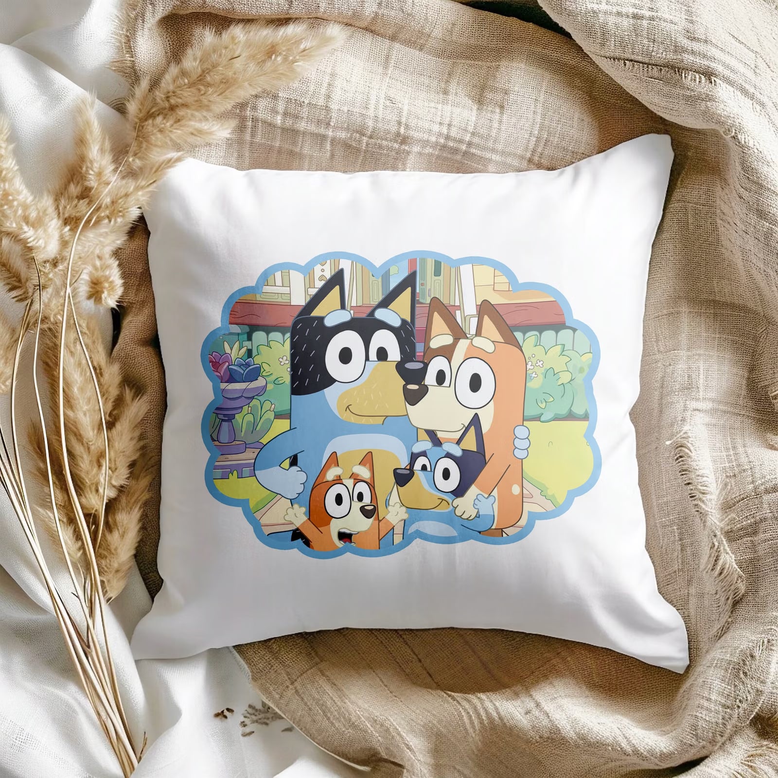 Poduszka 38x38cm Bluey Bingo Dla Fana Bajki Dla Dzieci Prezent