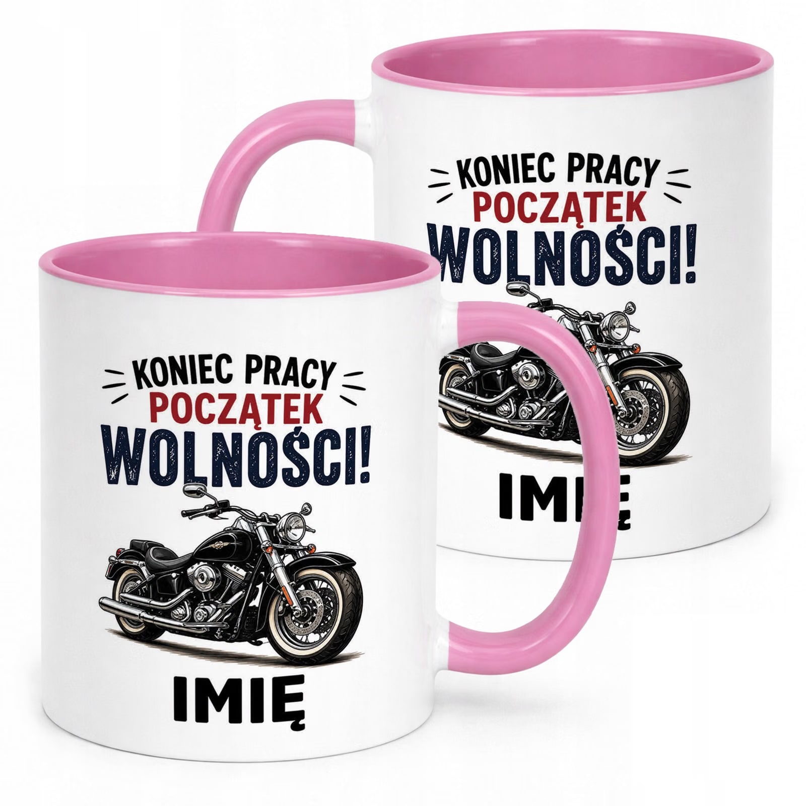 Kubek Różowy Personalizowany z Nadrukiem Emerytura Dla Emeryta Prezent