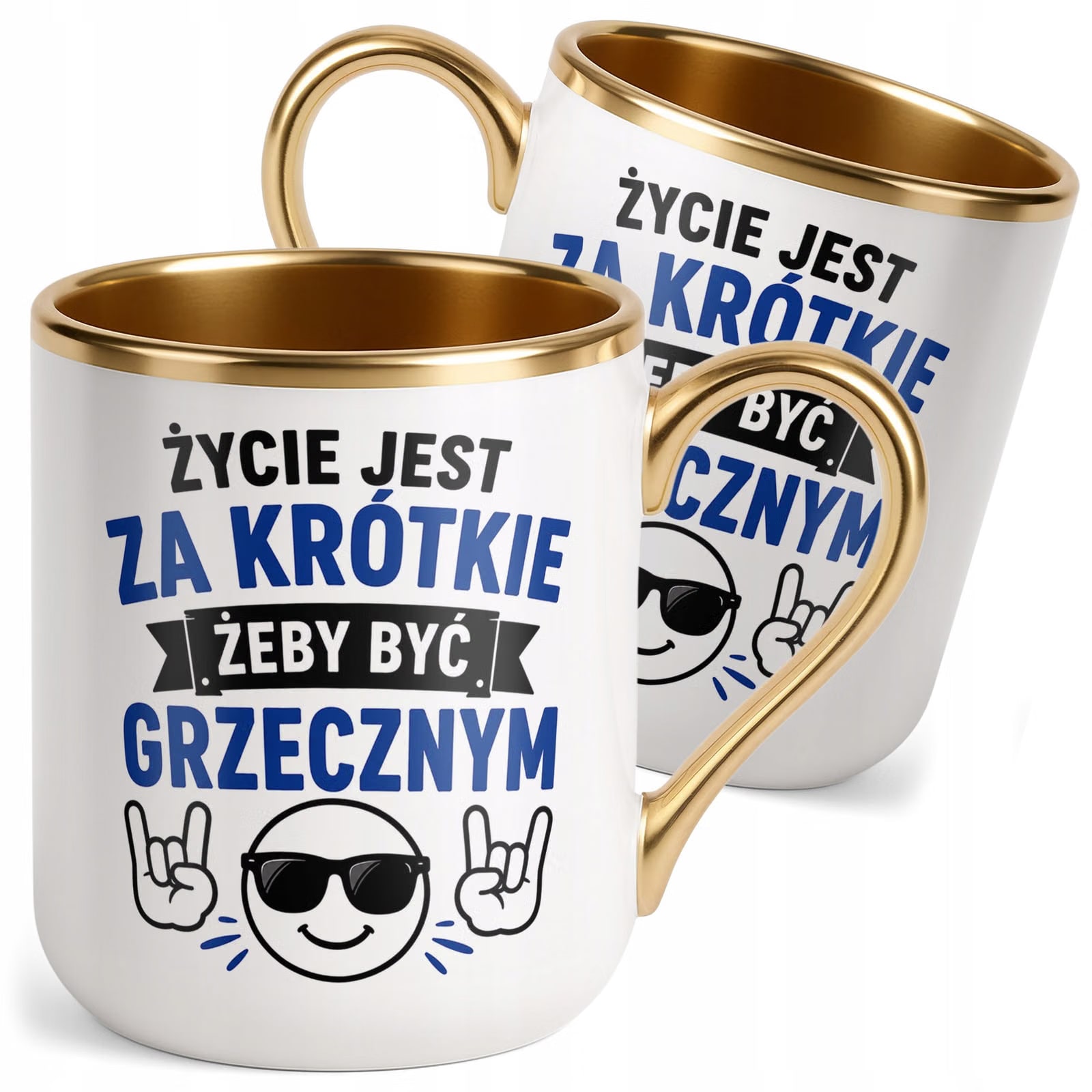 Kubek z nadrukiem Premium Złoty Dzień Chłopaka Mężczyzny Prezent