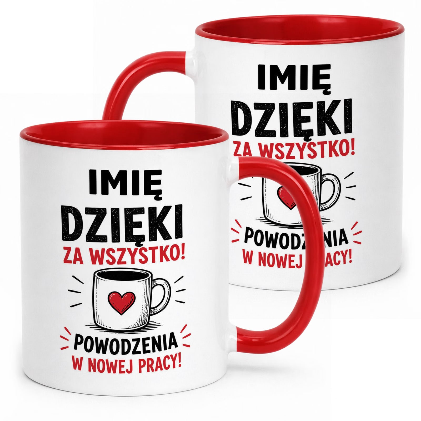 Kubek Czerwony Personalizowany z Nadrukiem Pożegnanie Odejście z Pracy