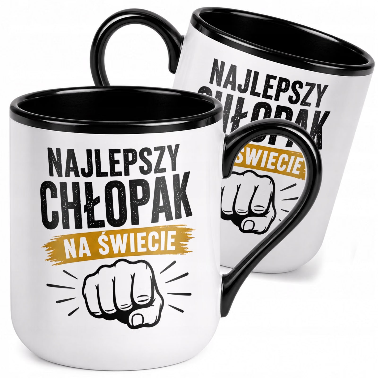 Kubek z nadrukiem Premium Czarny Dzień Chłopaka Dla Mężczyzny Prezent