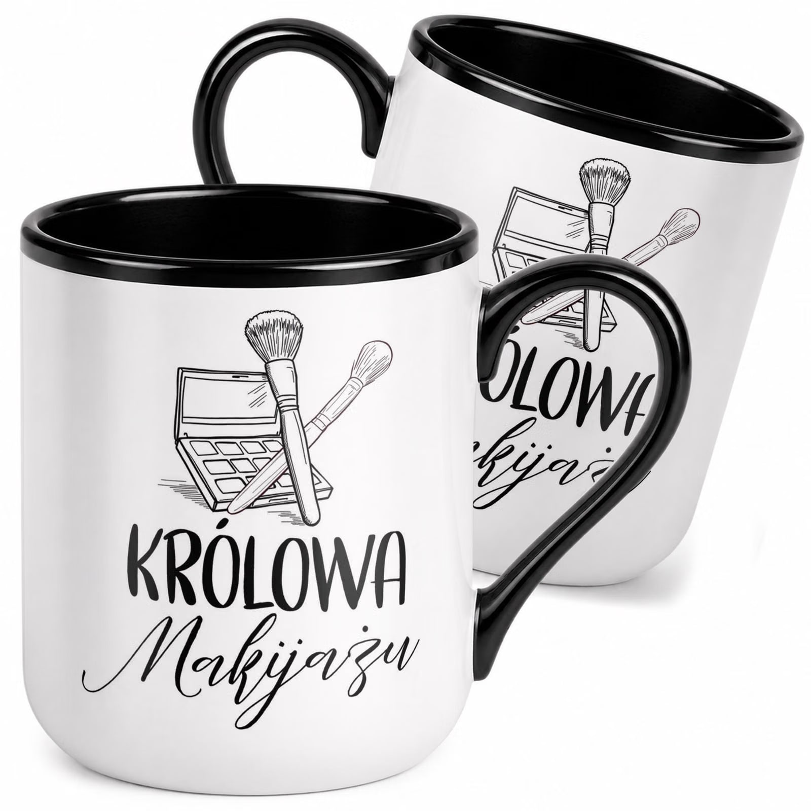 Kubek z nadrukiem Premium Czarny Dzień Kobiet Królowa Makijażu Prezent