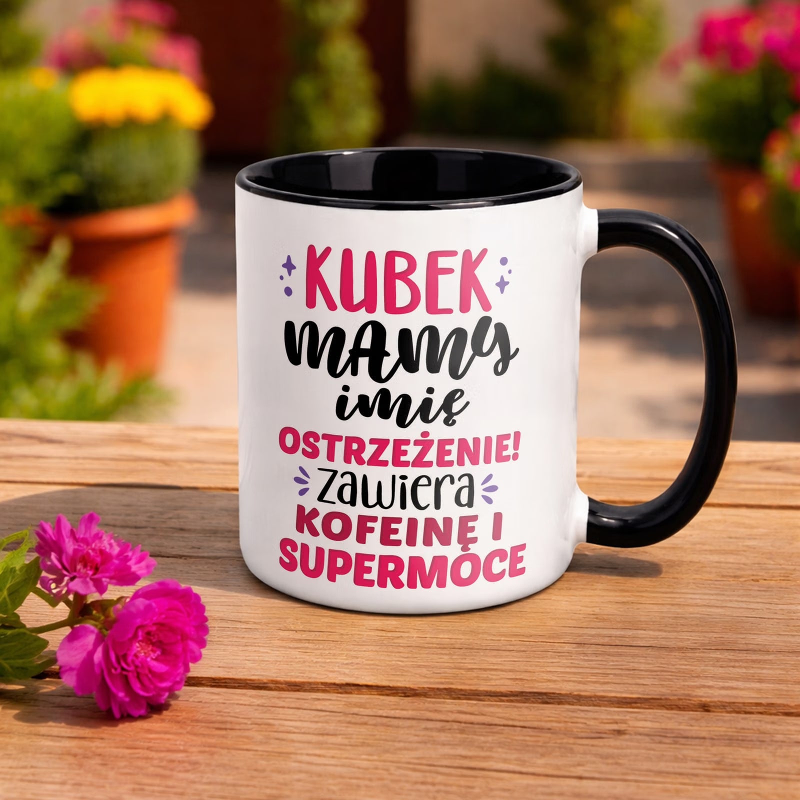 Kubek Czarny Personalizowany Dzień Matki Dla Mamy Prezent Upominek