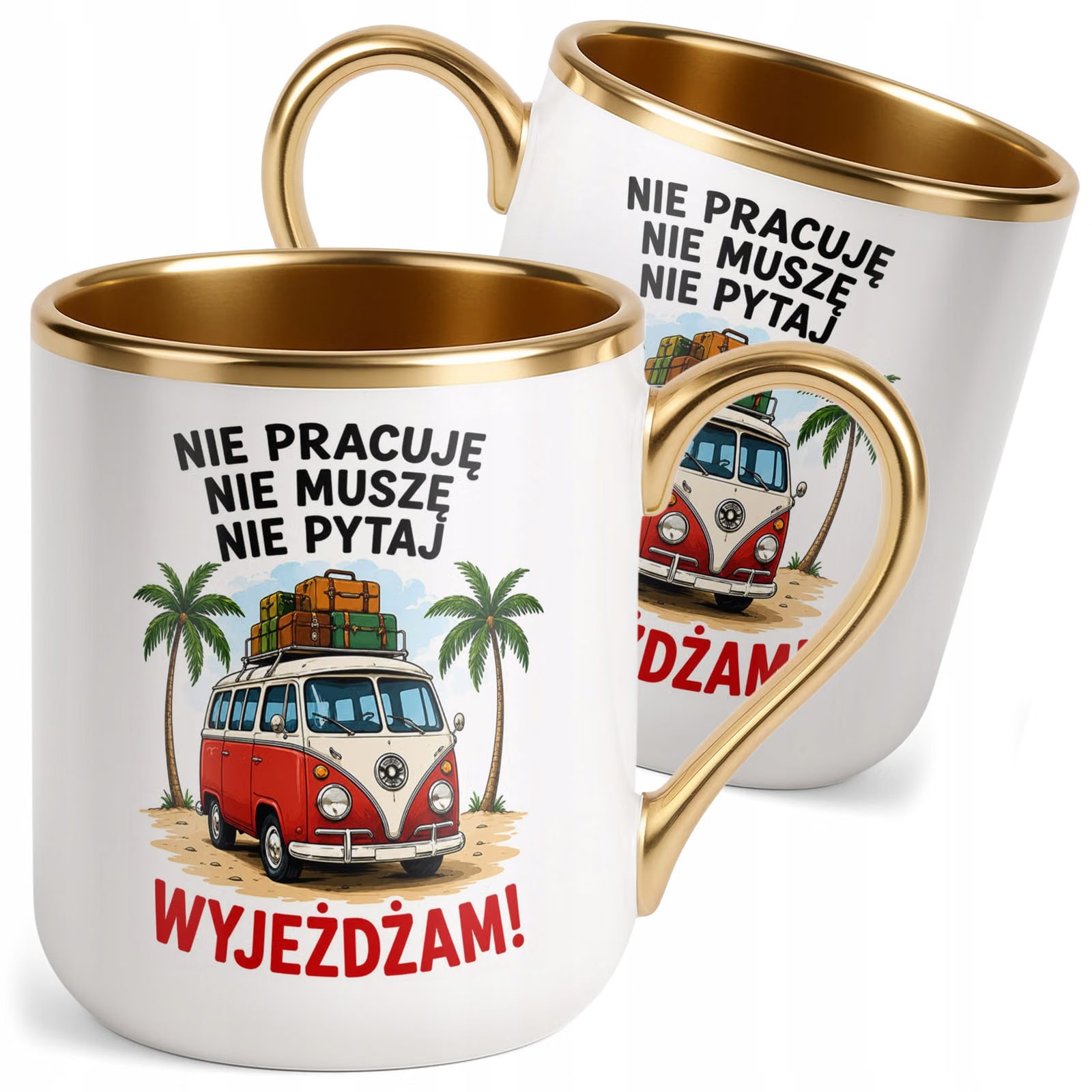 Kubek z nadrukiem Premium Złoty Emerytura Dla Emeryta Emerytki Prezent