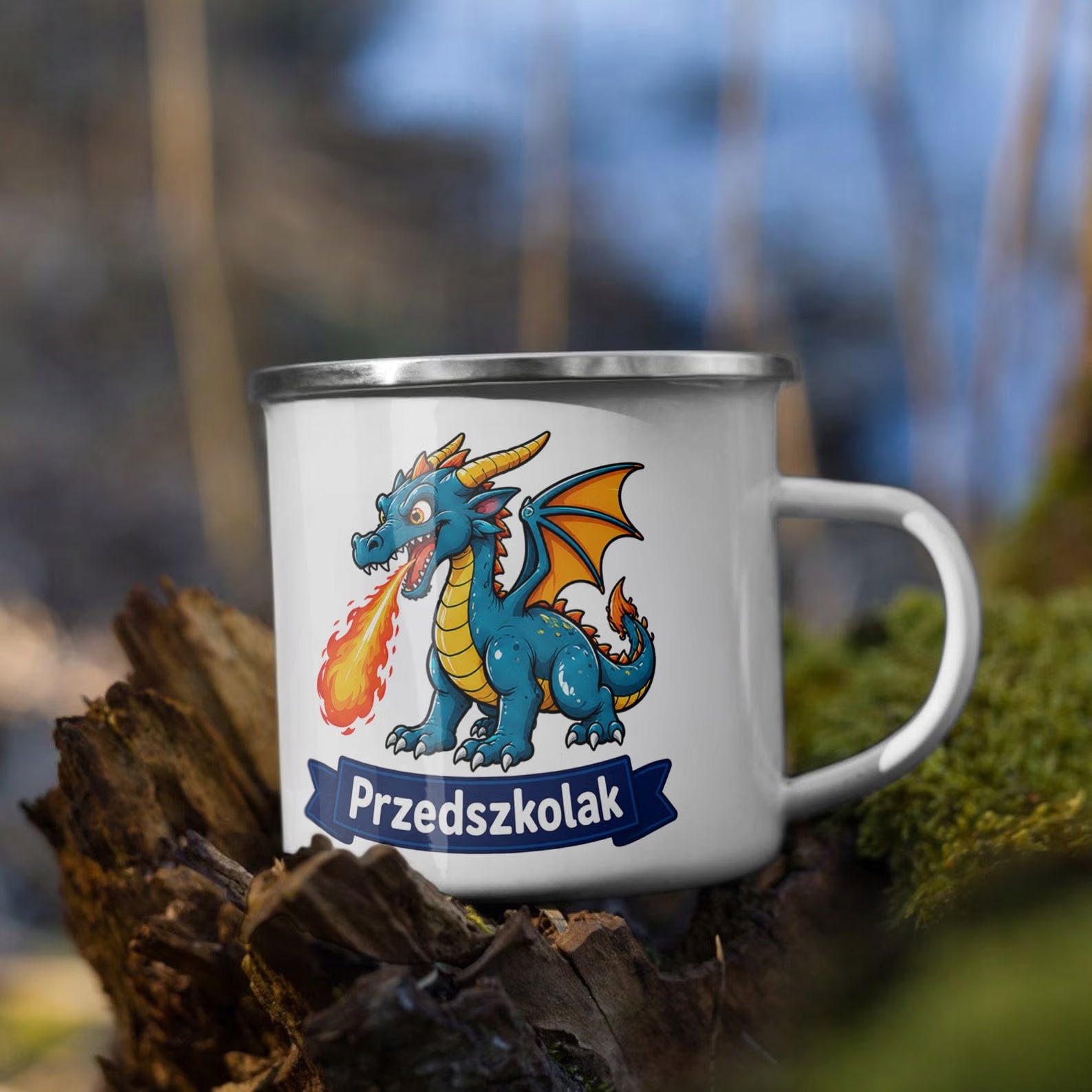 Zestaw Kubek Emaliowany Poduszka Z Nadrukiem Przedszkolak Szkoła Prezent