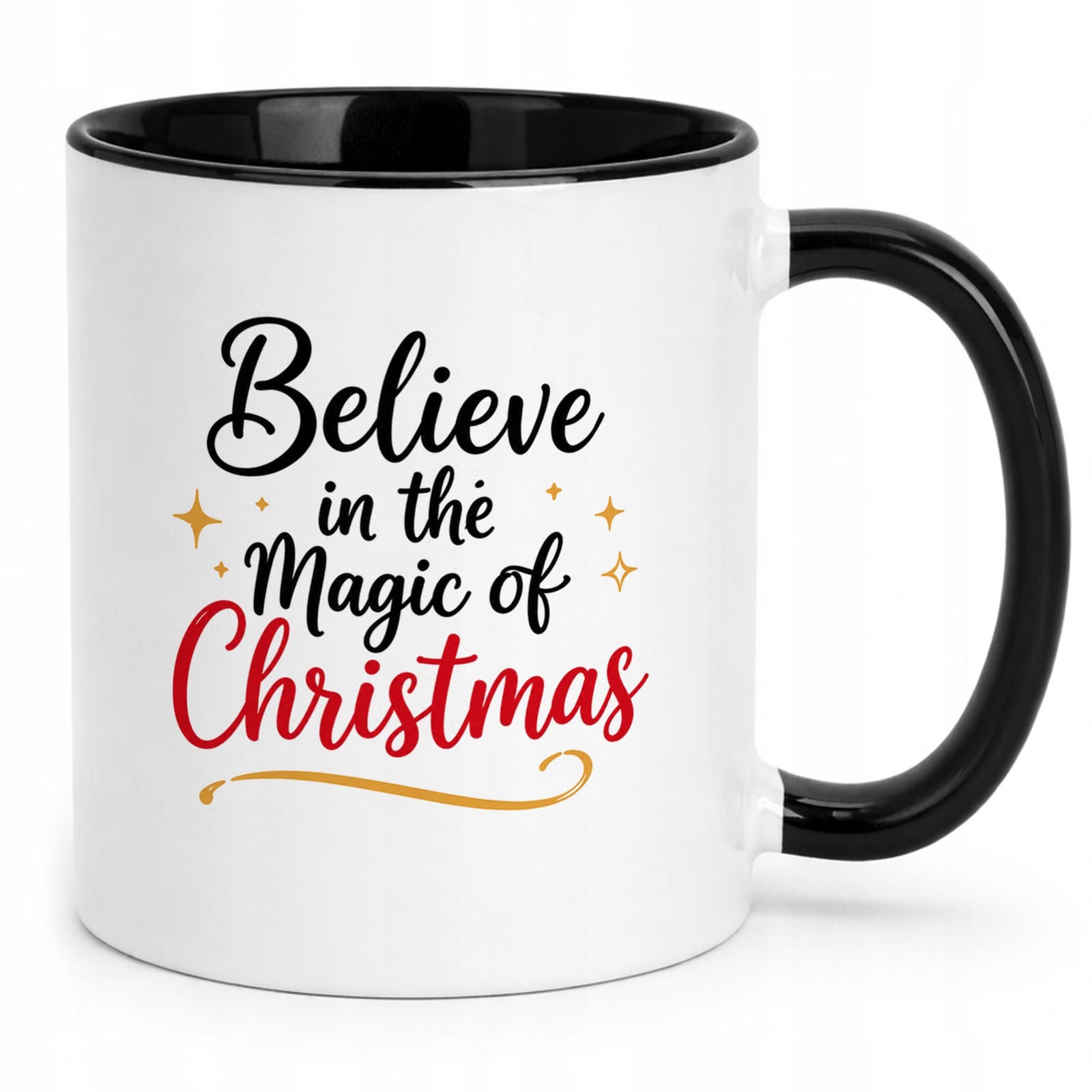 Kubek Czarny Boże Narodzenie Mikołajki Magic Of Christmas Prezent