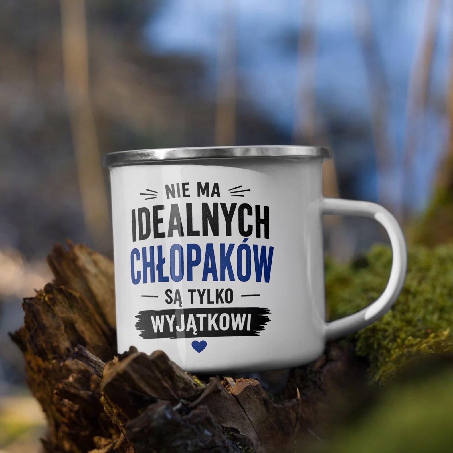 Zestaw Kubek Emaliowany Poduszka Dzień Chłopaka Z Nadrukiem