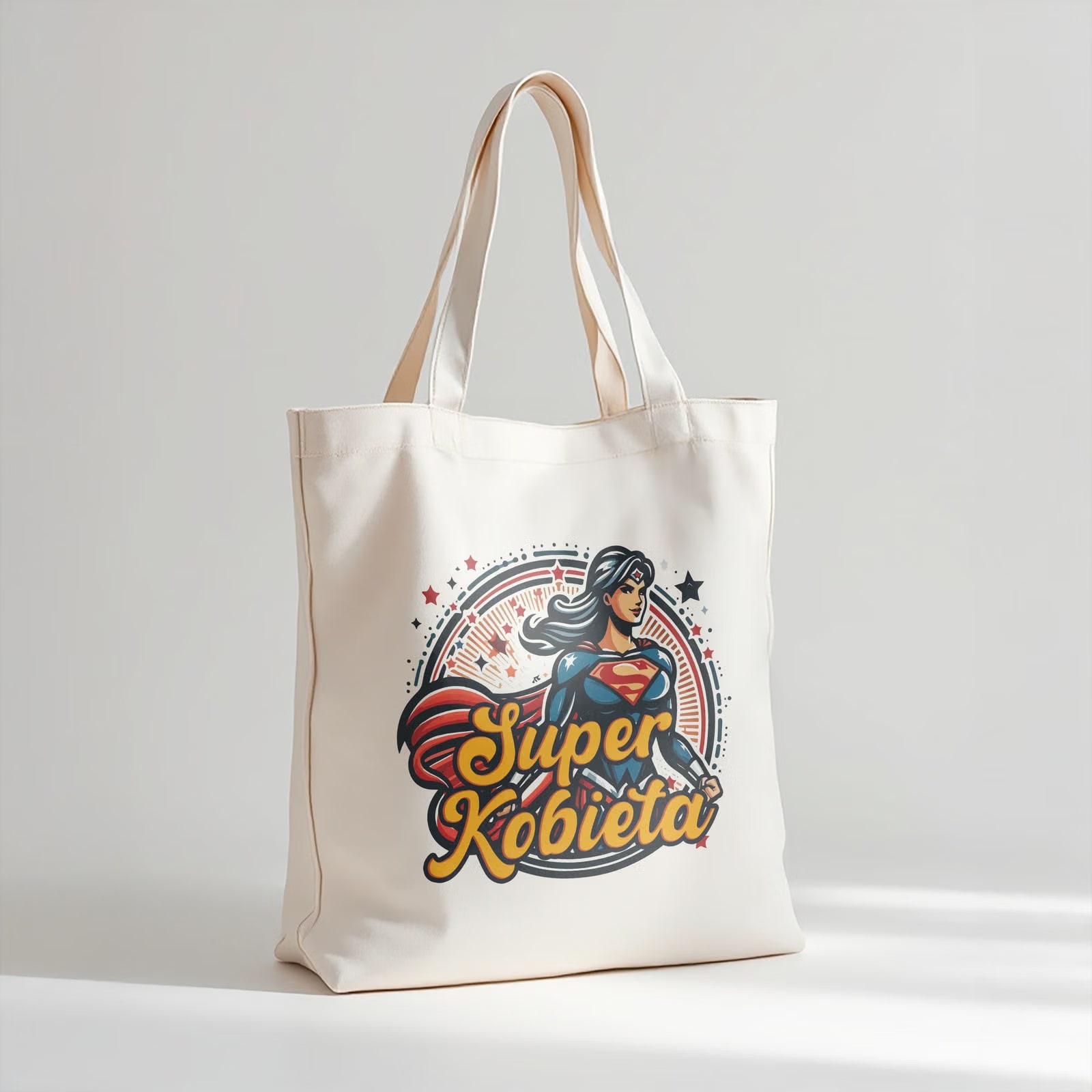 Torba bawełniana premium prezent na Dzień Kobiet Super Kobieta Upominek