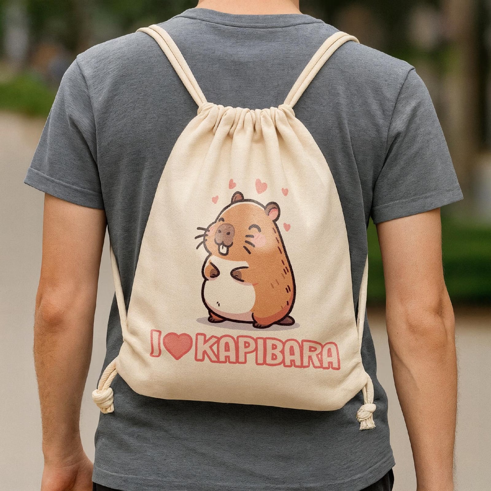 Zestaw Kubek + Plecak Kapibara Capybara Zwierzak Słodki Dla Dzieci Prezent