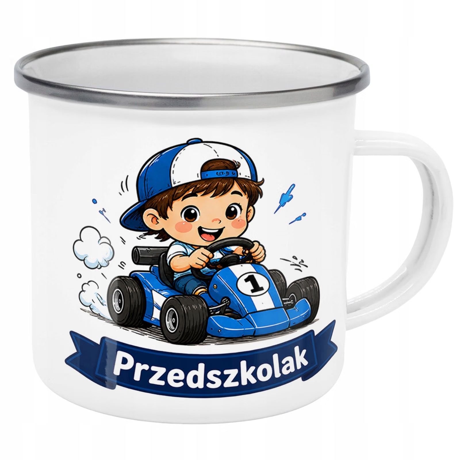 Zestaw Plecak Worek Kubek Emaliowany Z Nadrukiem Przedszkolak Szkoła