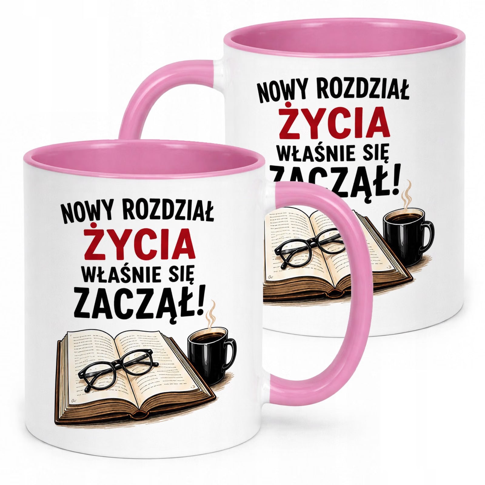 Kubek Różowy z nadrukiem Emerytura Dla Emeryta Upominek Prezent