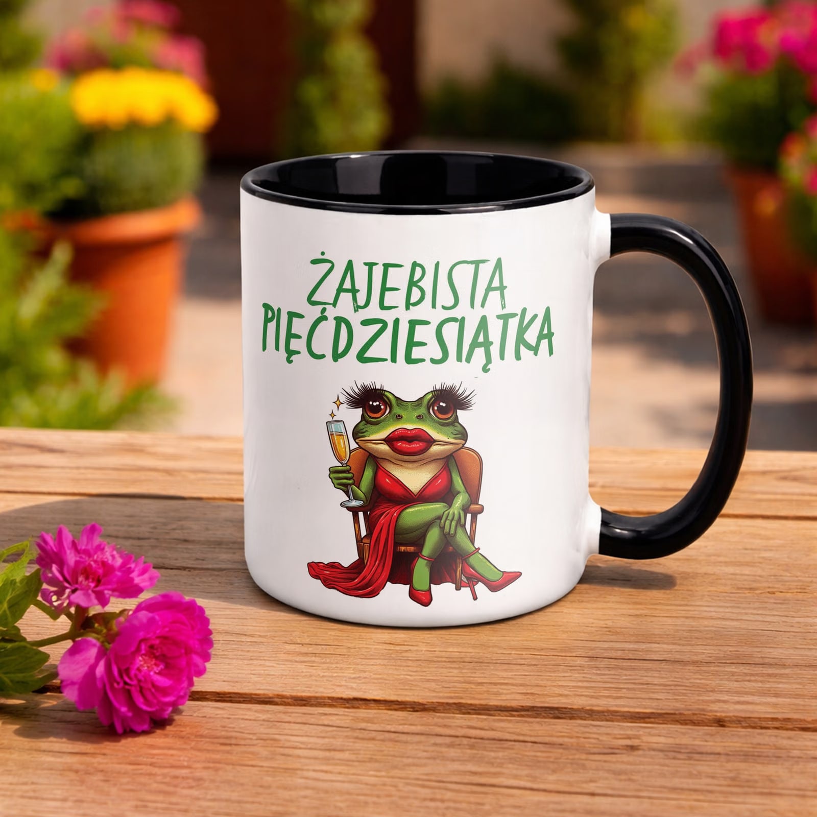 Kubek Czarny Żajebista 50 Dla Kobiety Na Urodziny Prezent
