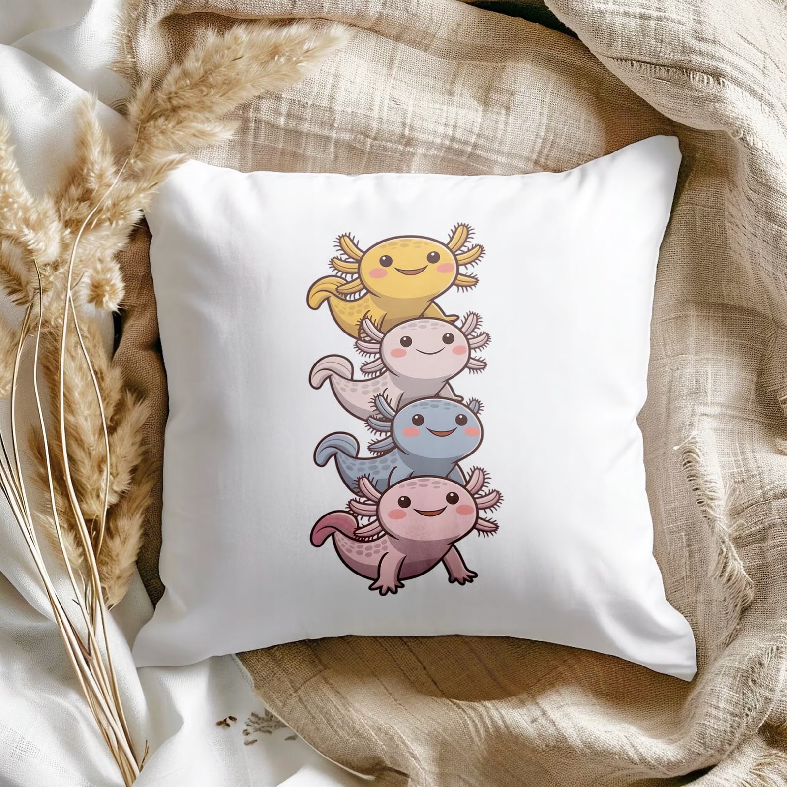 Poduszka dla dziecka do łóżka Aksolotl Axolotl Różowy Zwierzak Viral Trend