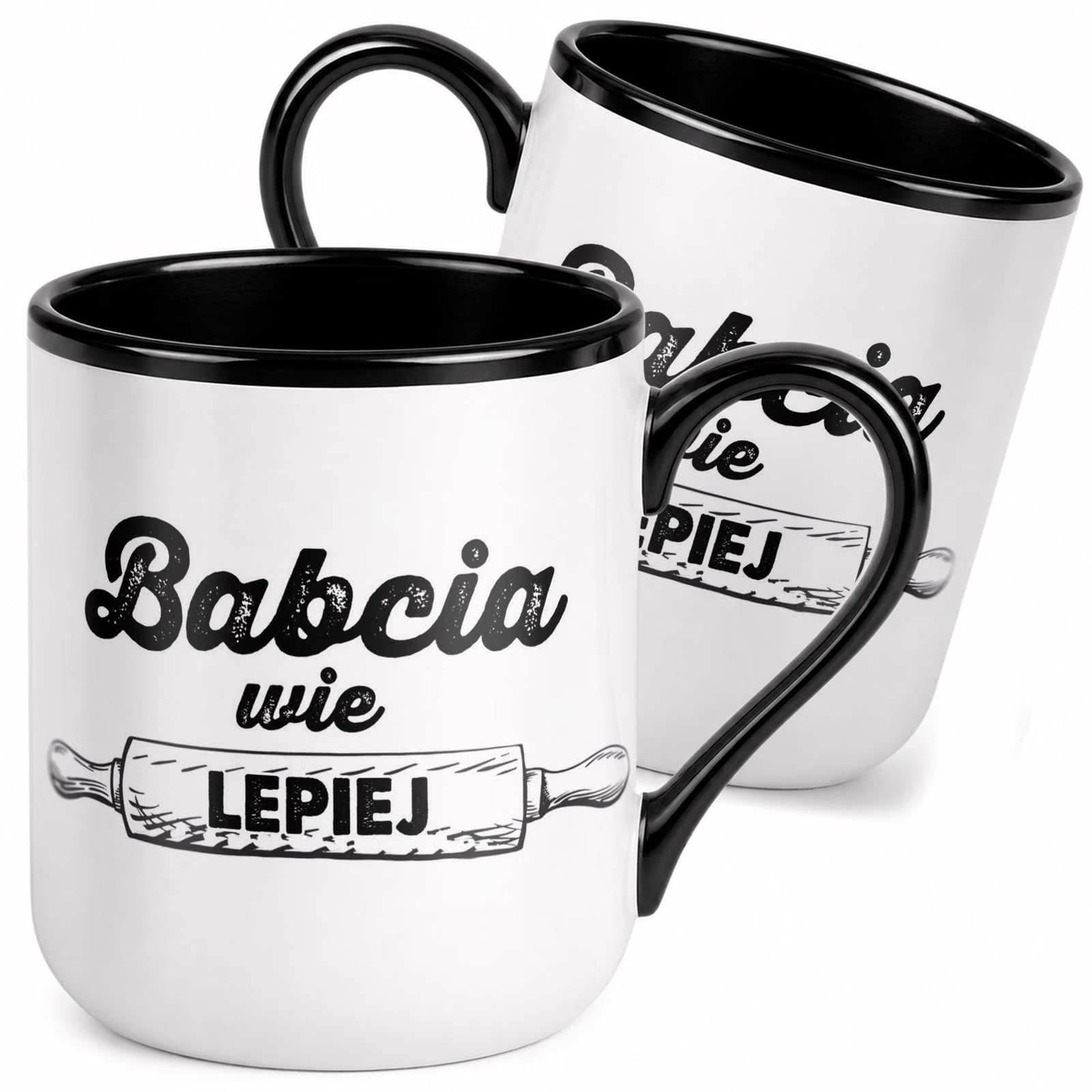 Kubek z nadrukiem Premium Czarny Dzień Babci Dla Babci Upominek Prezent