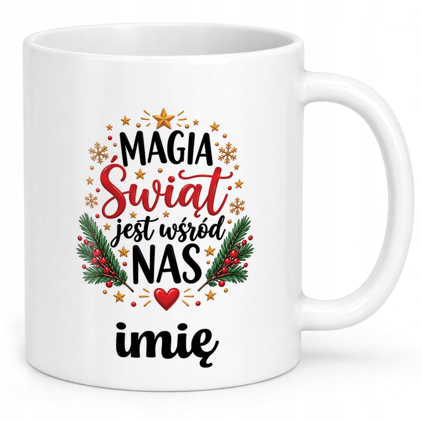 Kubek Biały Personalizowany z Nadrukiem Boże Narodzenie Święta Prezent