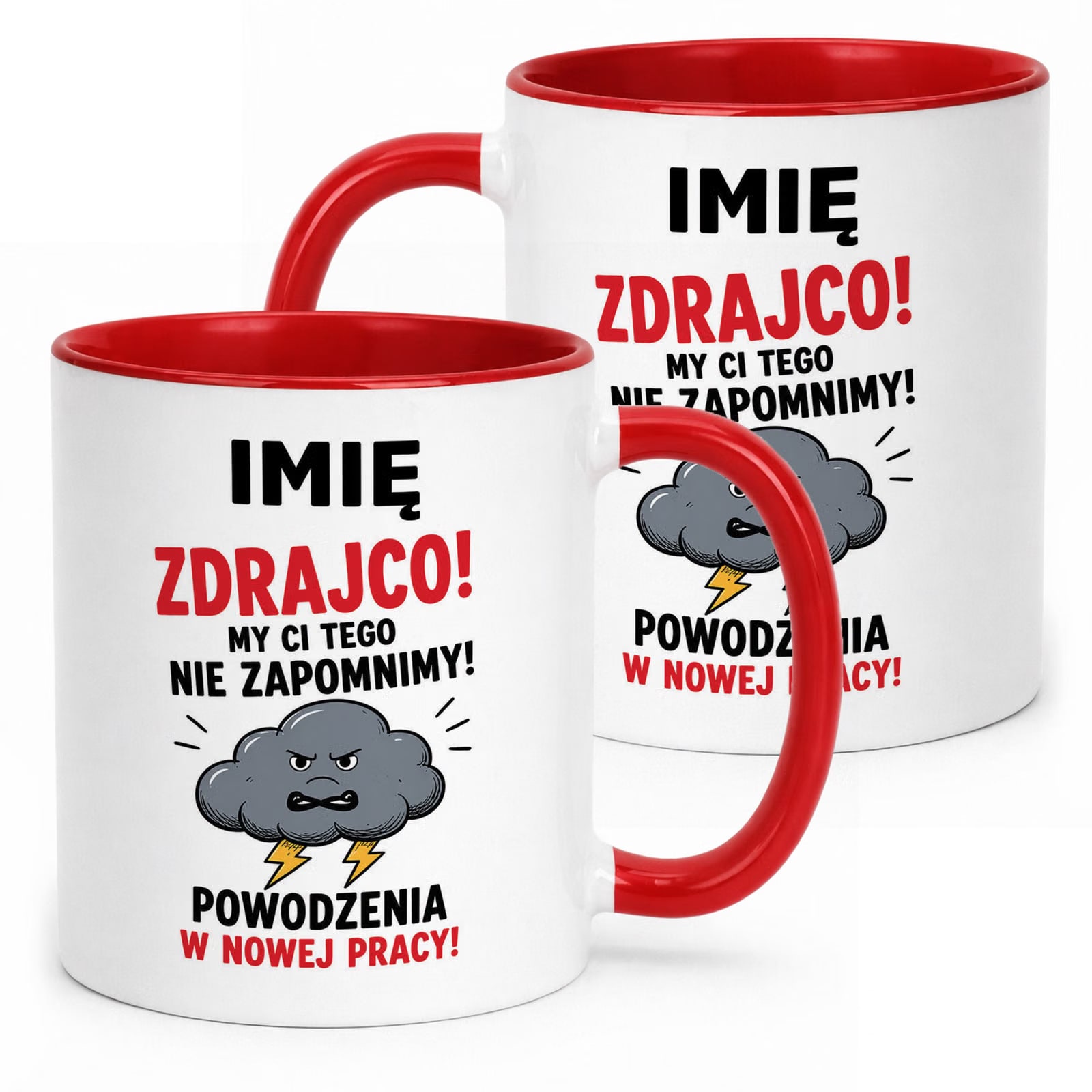 Kubek Czerwony Personalizowany z Nadrukiem Pożegnanie Odejście z Pracy