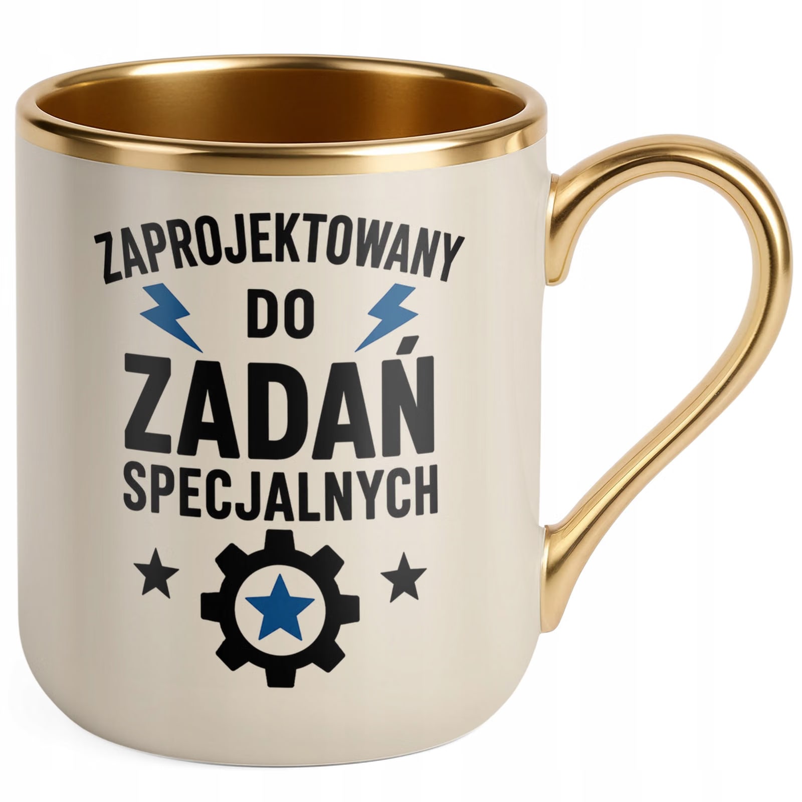 Kubek z nadrukiem Premium Złoty Ecru Dzień Chłopaka Mężczyzny Prezent