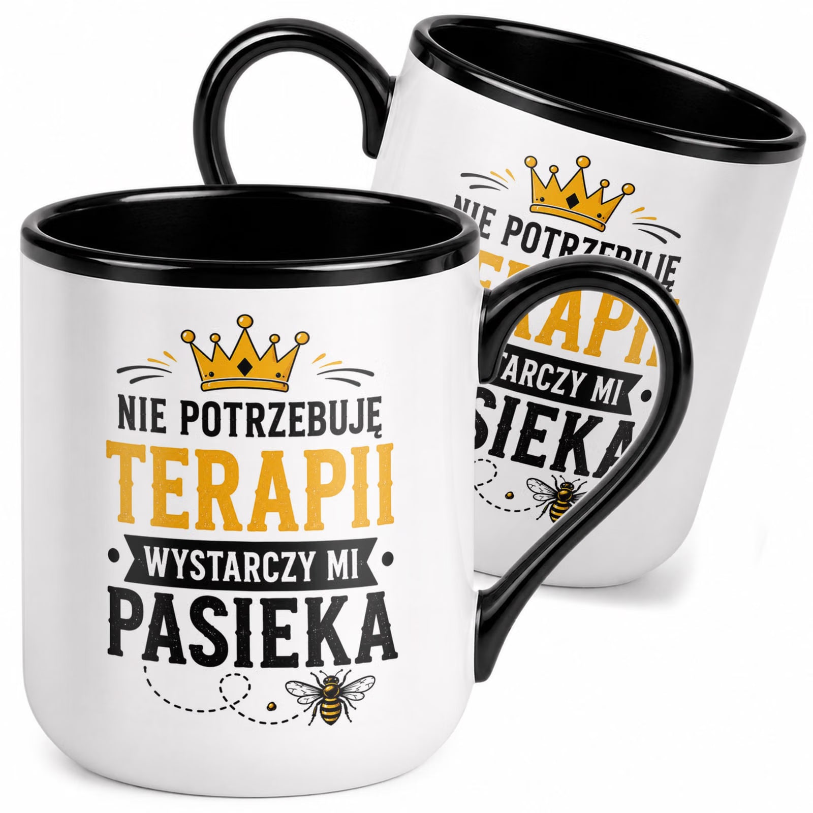 Kubek z nadrukiem Premium Czarny Dla Pszczelarza Szef Pasieki Prezent