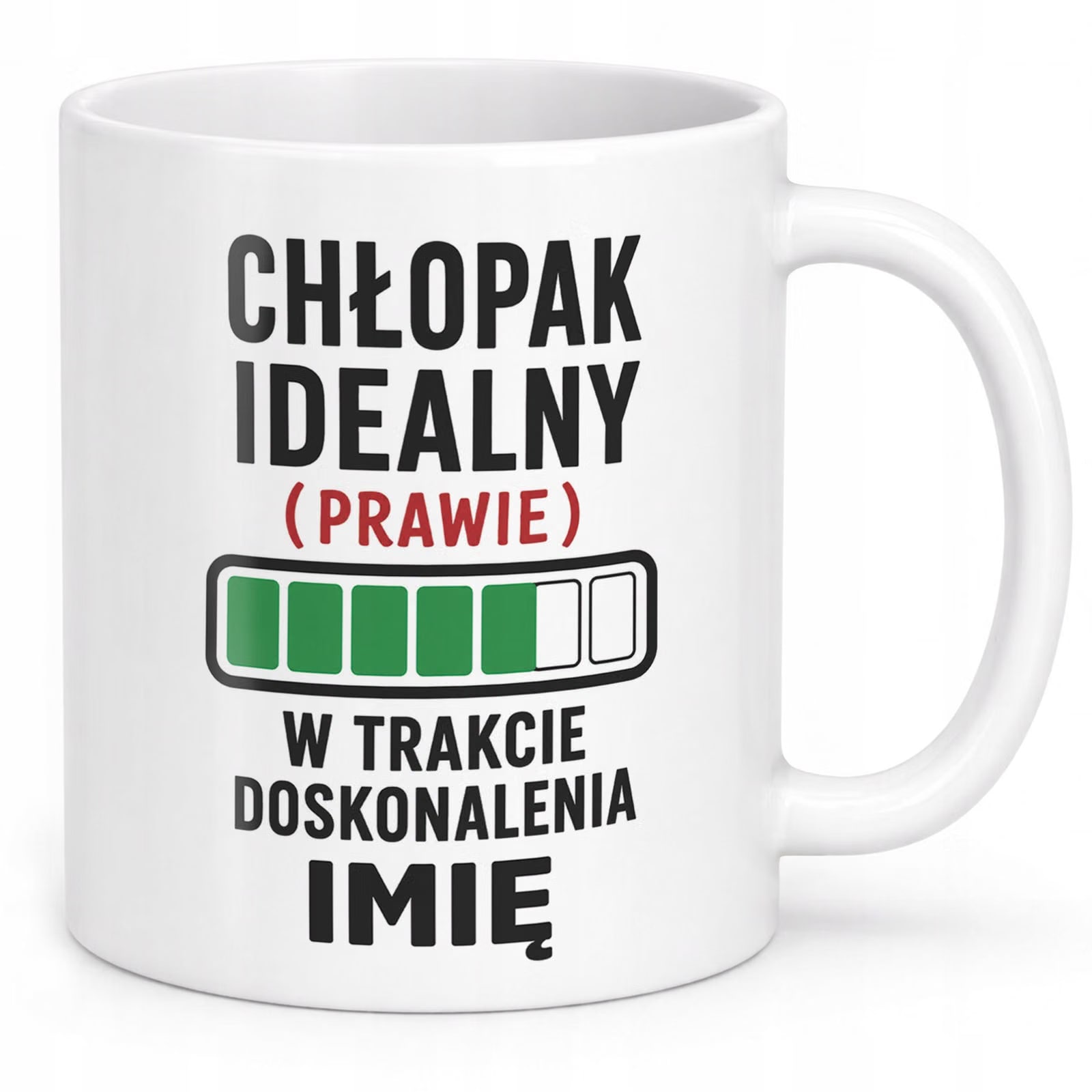 Biały Kubek personalizowany z nadrukiem Dzień Chłopaka Dla Mężczyzny