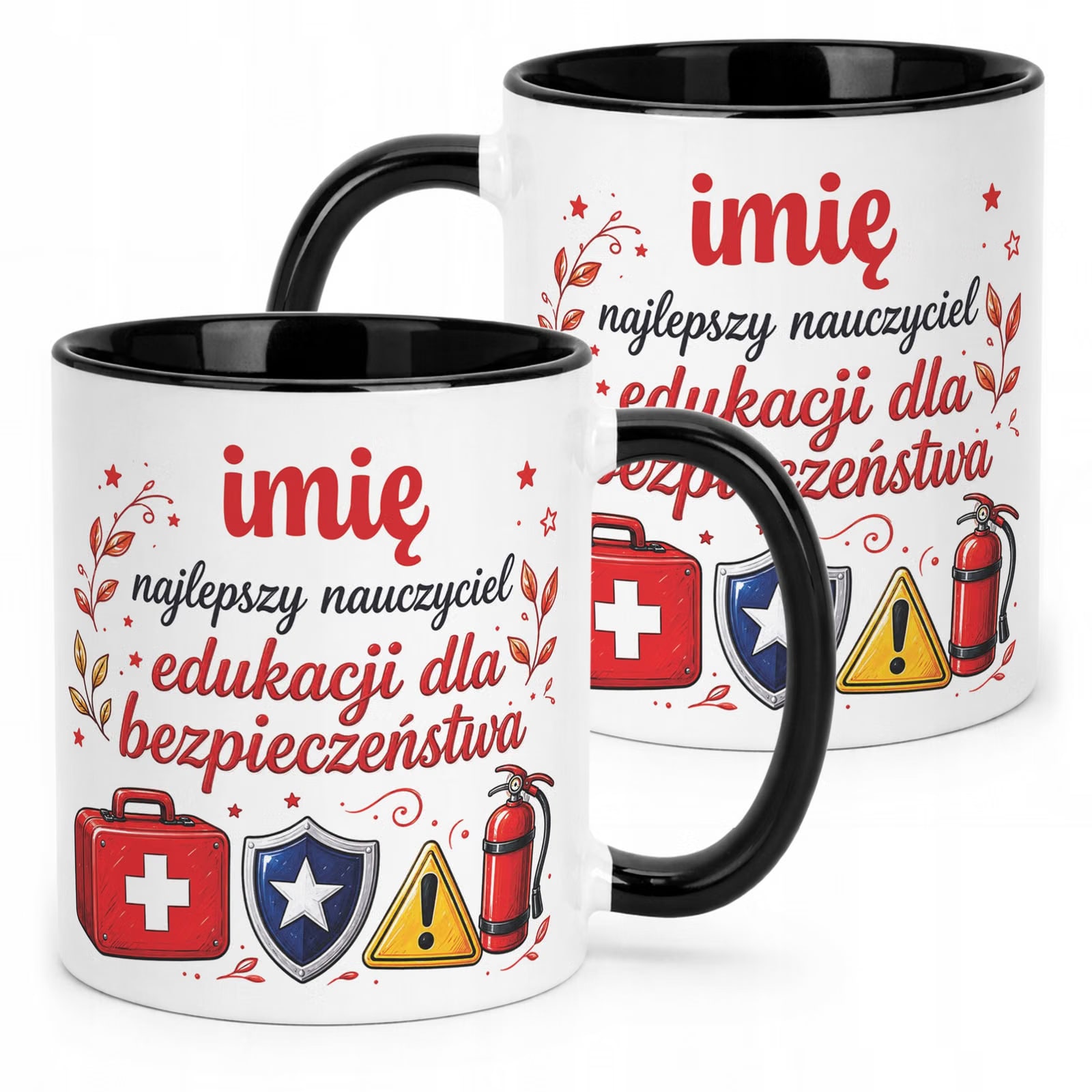 Kubek Czarny z Imieniem Dzień Nauczyciela EDB Prezent