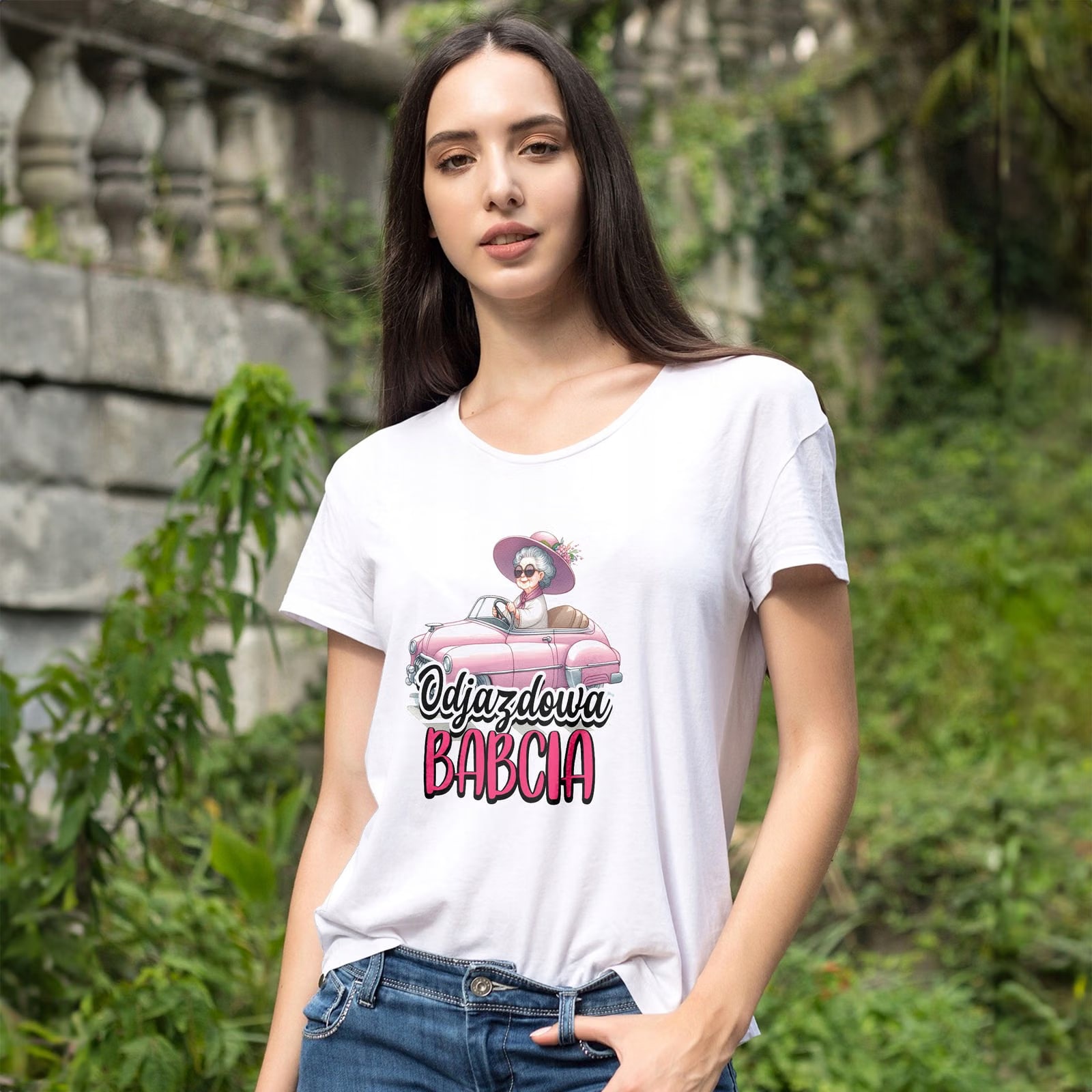Koszulka Damska T-shirt Na Dzień Babci Prezent Odjazdowa Babcia