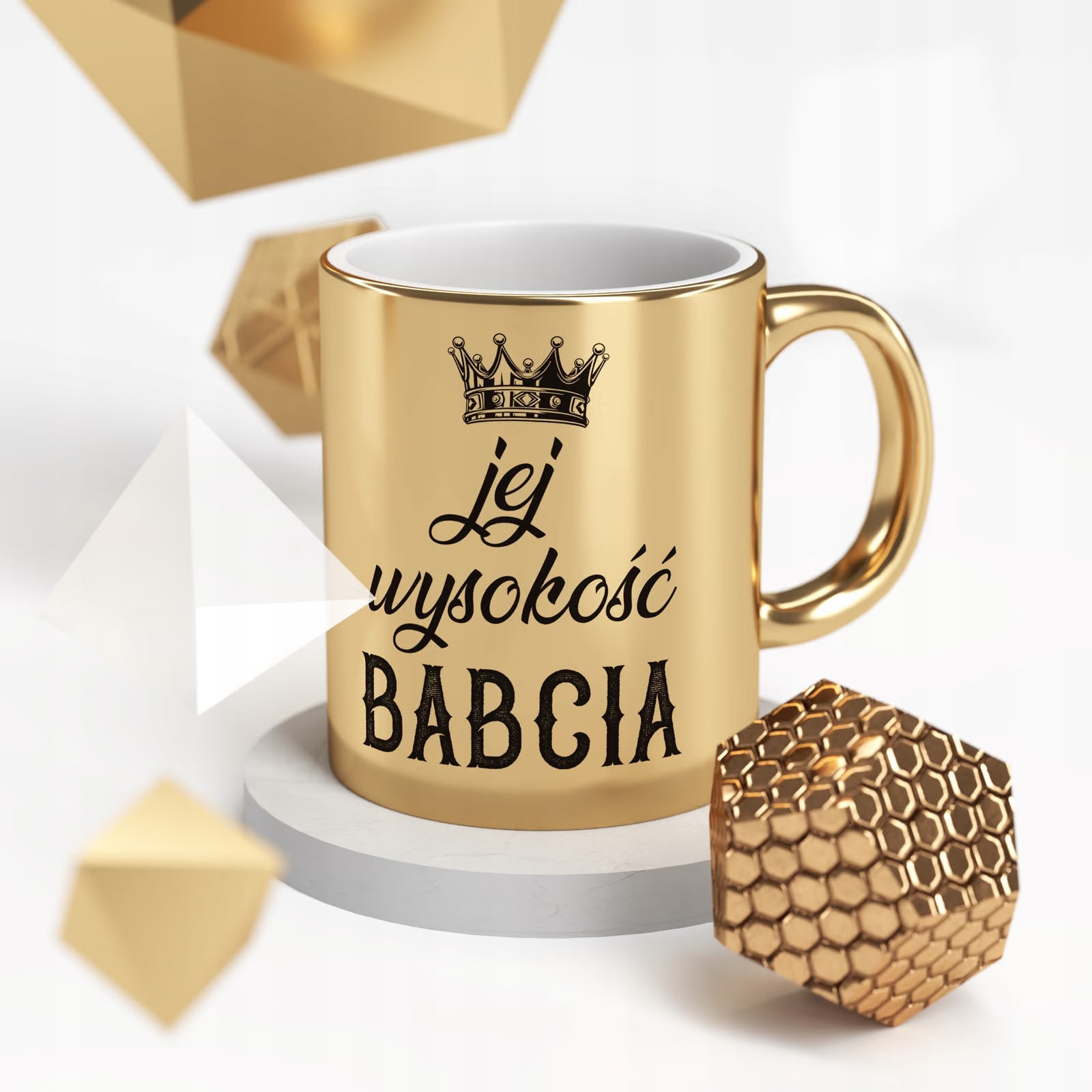 Kubek ceramiczny Złoty 330 ml Dzień Babci Prezent Upominek Jej Wysokość