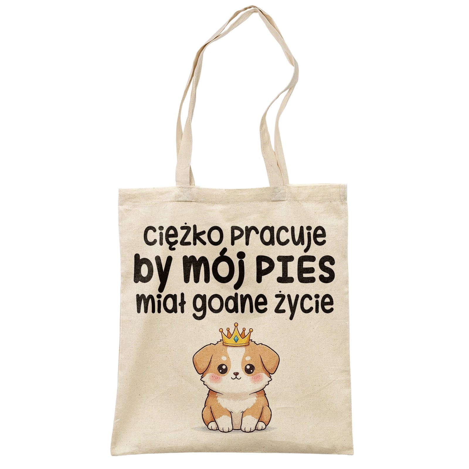 Torba bawełniana na zakupy Ciężko Pracuję By Mój Pies Zabawny Prezent