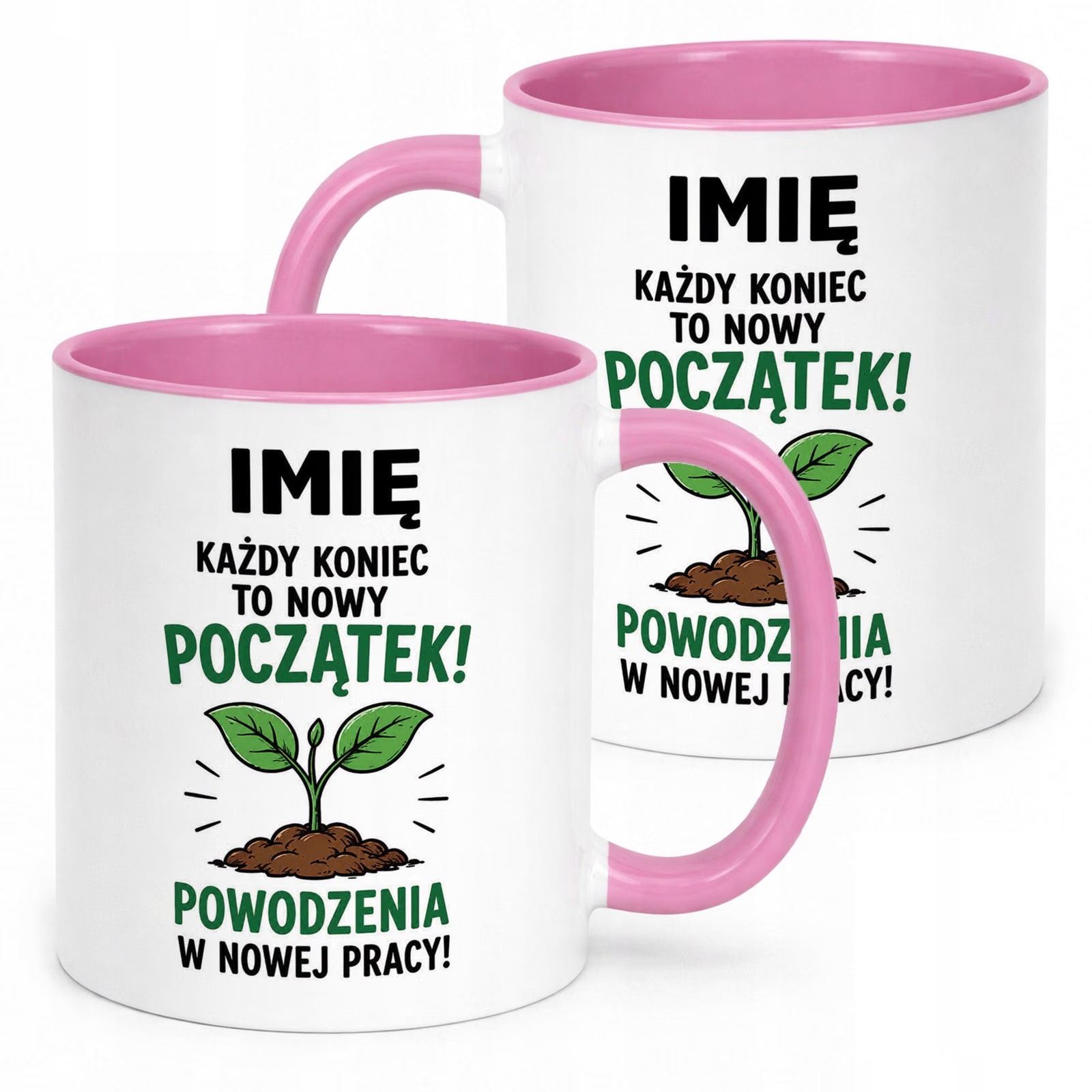 Kubek Różowy Personalizowany z Nadrukiem Pożegnanie Odejście z Pracy
