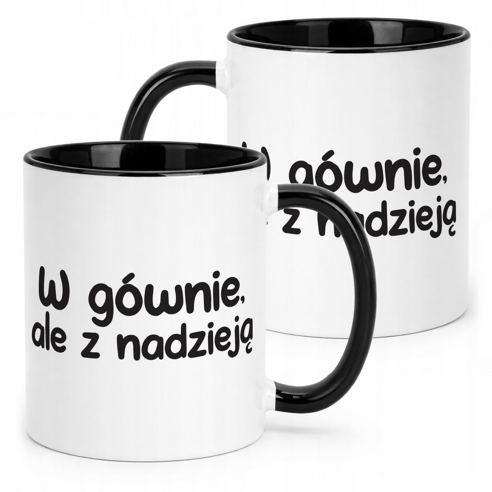 Kubek Czarny W Gównie Ale Z Nadzieją Śmieszny Zabawny Prezent