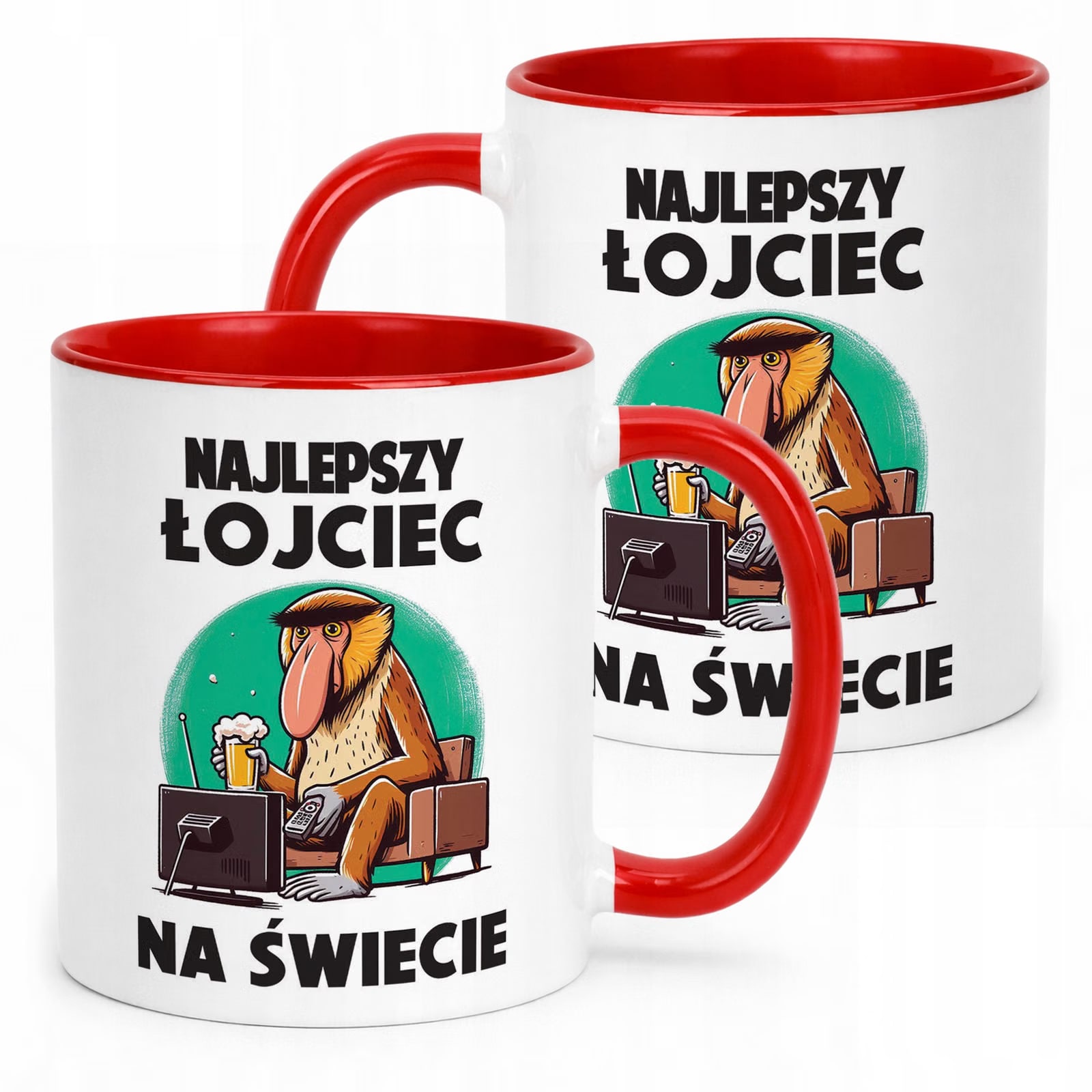 Kubek Czerwony Dzień Ojca Dla Taty Najlepszy Łojciec Nosacz Prezent
