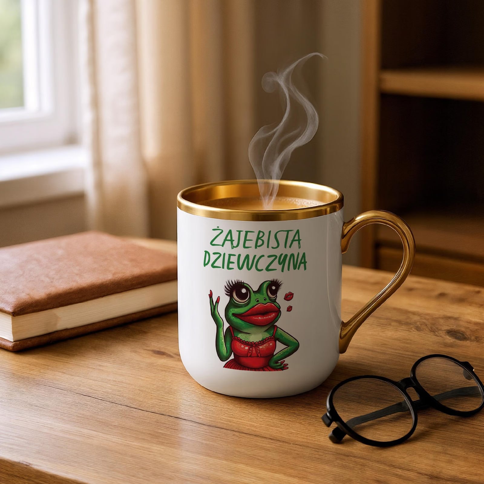 Kubek Premium Złoty Żajebista Dziewczyna Dzień Kobiet Prezent Upominek