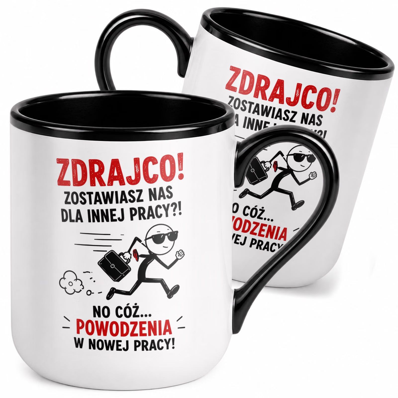 Kubek z nadrukiem Premium Czarny Pożegnanie Odejście z Pracy Prezent