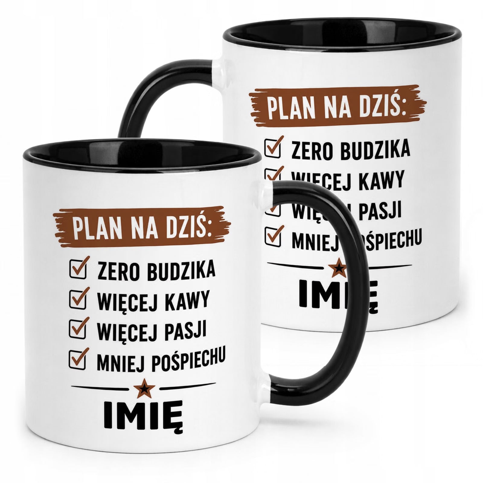 Kubek Czarny Personalizowany z Nadrukiem Emerytura Dla Emeryta Prezent