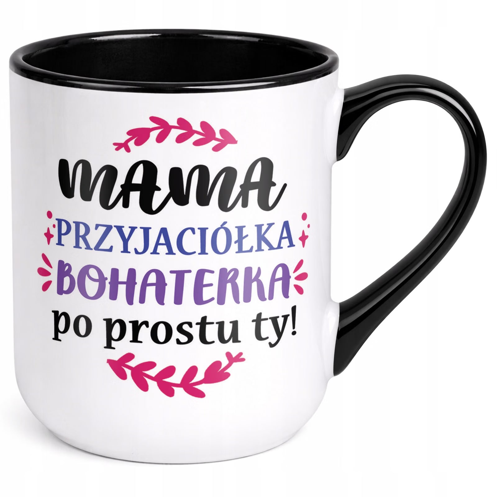 Kubek z nadrukiem Premium Czarny Dla Mamy Dzień Matki Upominek Prezent