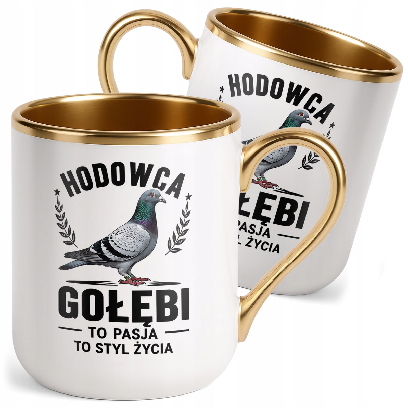 Kubek z nadrukiem Premium Złoty Dla Gołębiarza Hodowcy Gołębi Prezent