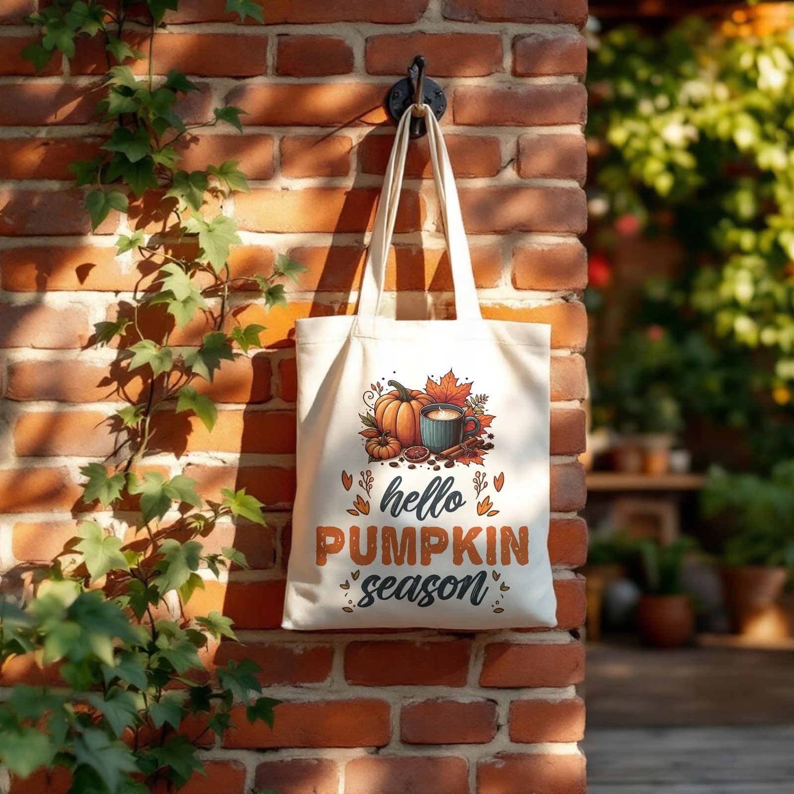 Torba bawełniana na zakupy Jesień Hello Pumpkin Dynia Prezent