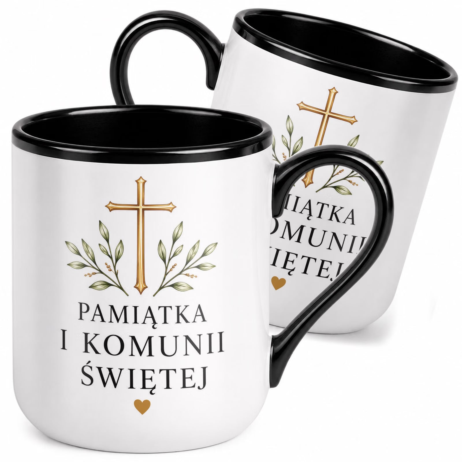 Kubek z nadrukiem Premium Czarny Pierwsza Komunia Święta Upominek Prezent