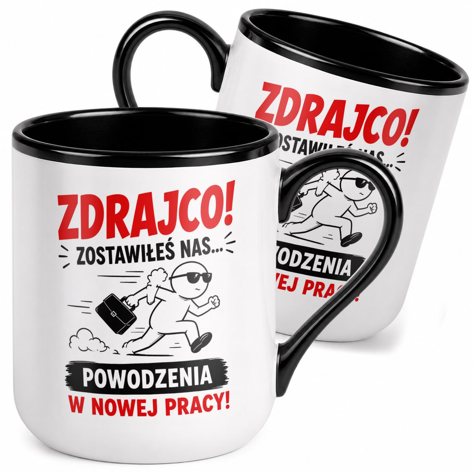 Kubek z nadrukiem Premium Czarny Pożegnanie Odejście z Pracy Prezent