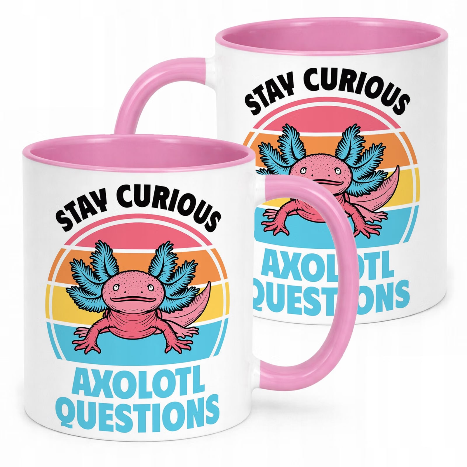 Różowy kubek do szkoły dla dzieci Aksolotl Axolotl Różowy Zwierzak Trend