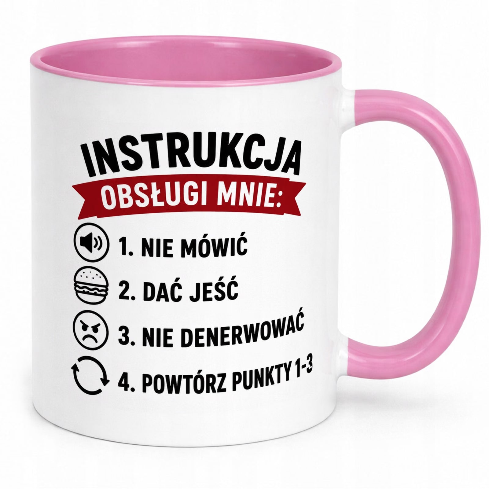 Różowy Kubek z nadrukiem Dzień Chłopaka Mężczyzny Upominek Prezent