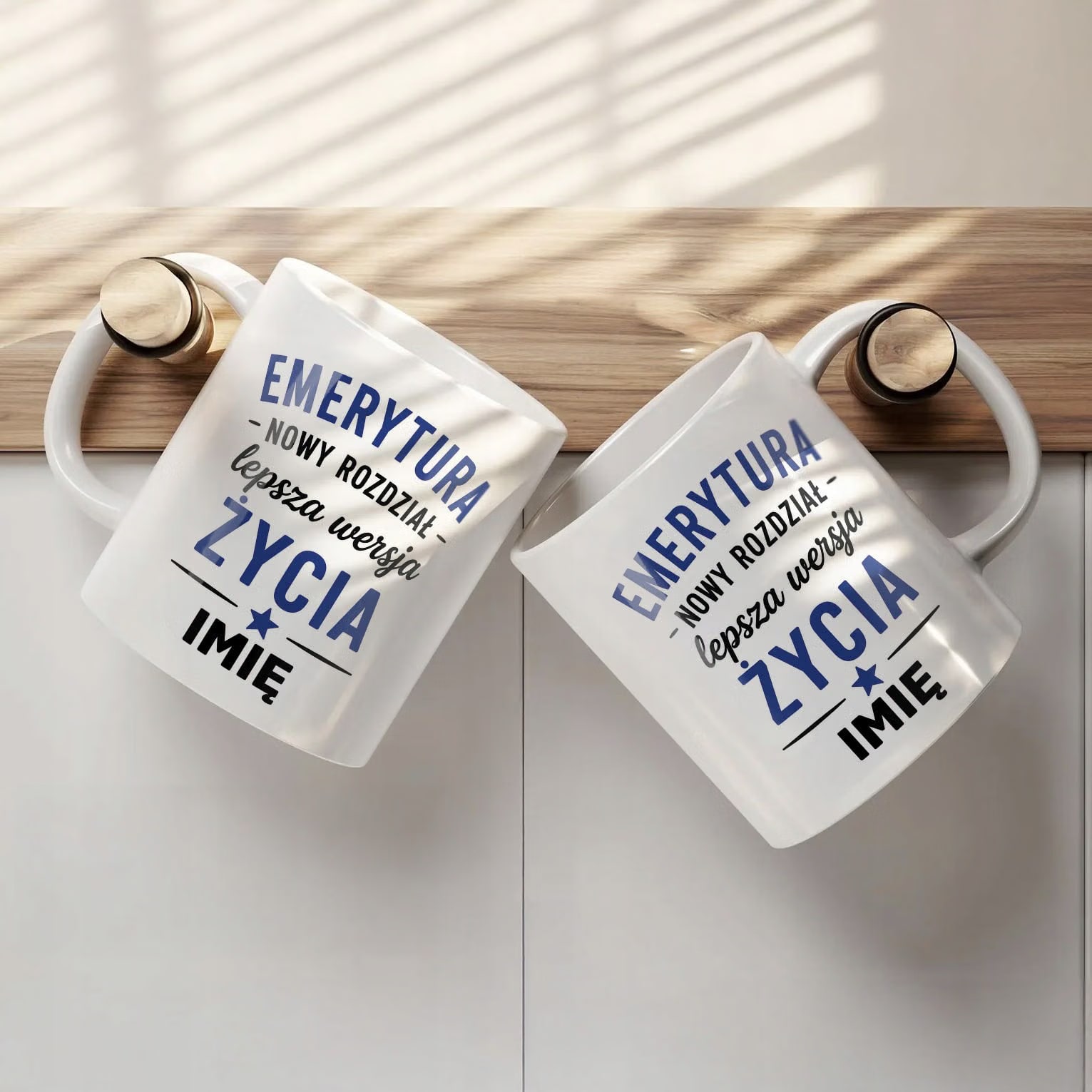 Zestaw Personalizowany Kubek Biały Poduszka Emerytura Dla Emeryta Prezent