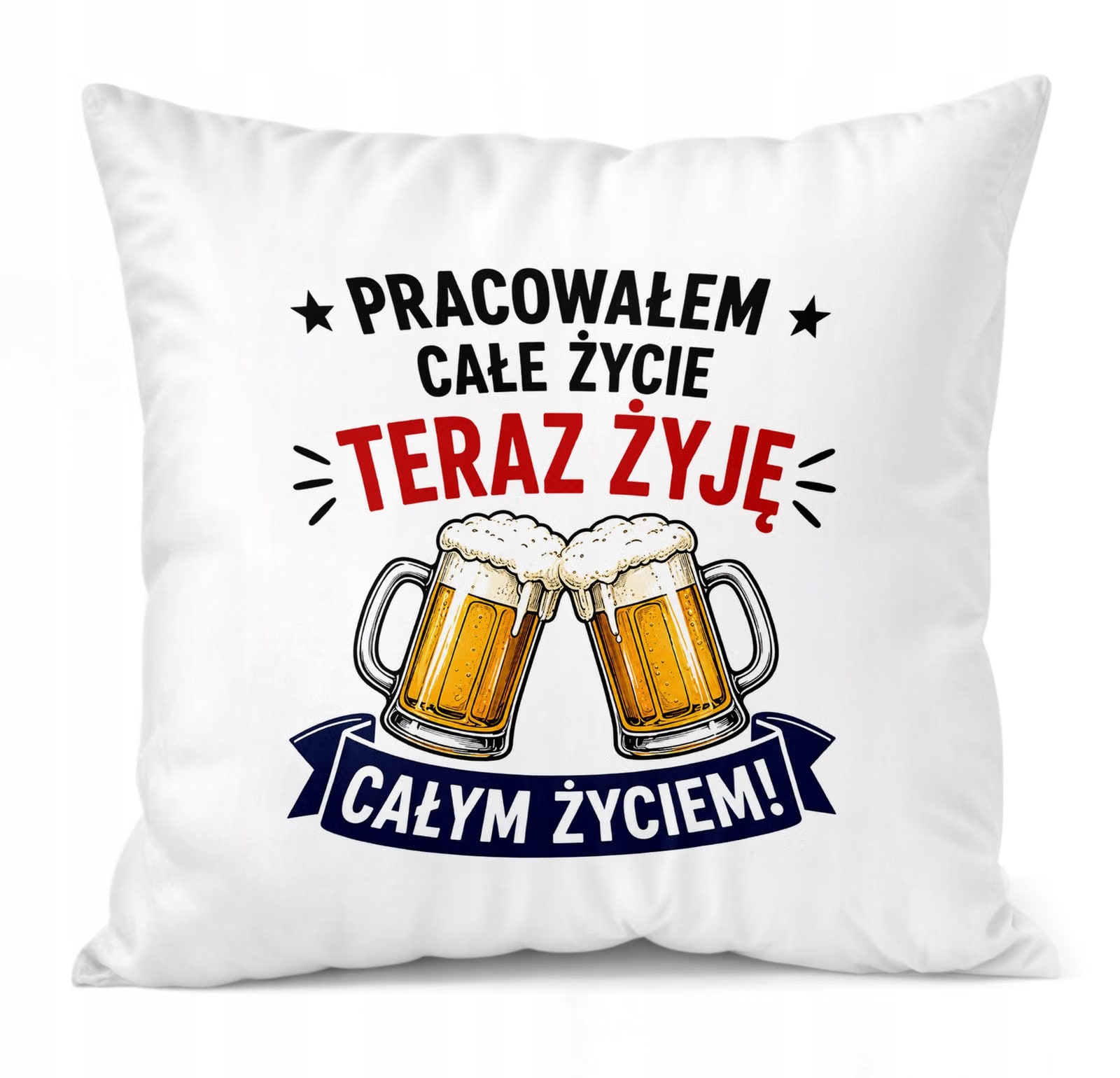 Poduszka Jasiek 38x38cm z Nadrukiem Emerytura Dla Emeryta Upominek Prezent