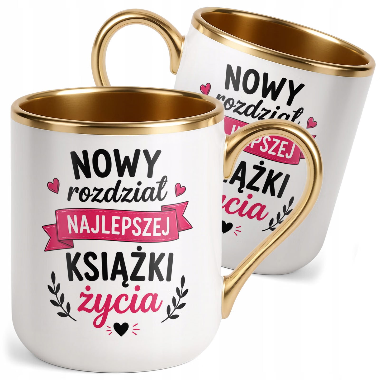 Kubek z nadrukiem Premium Złoty Emerytura Dla Emerytki Upominek Prezent