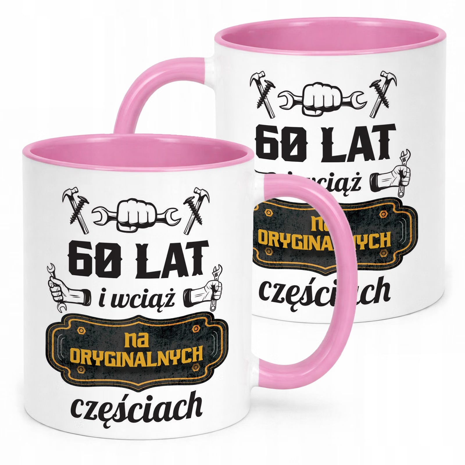 Kubek Różowy Na Oryginalnych Urodziny 60 Prezent Upominek