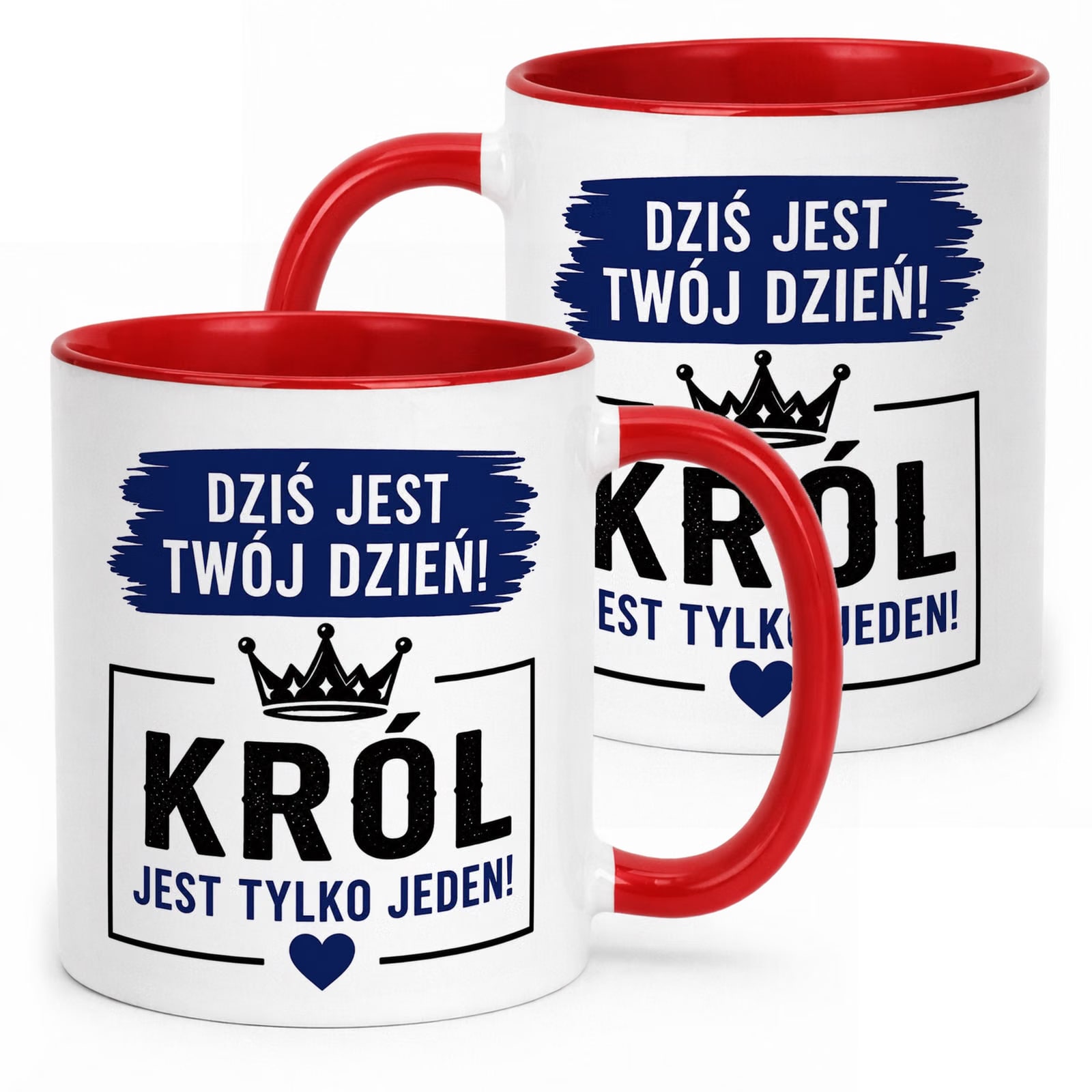 Czerwony Kubek z nadrukiem Dzień Chłopaka Mężczyzny Upominek Prezent
