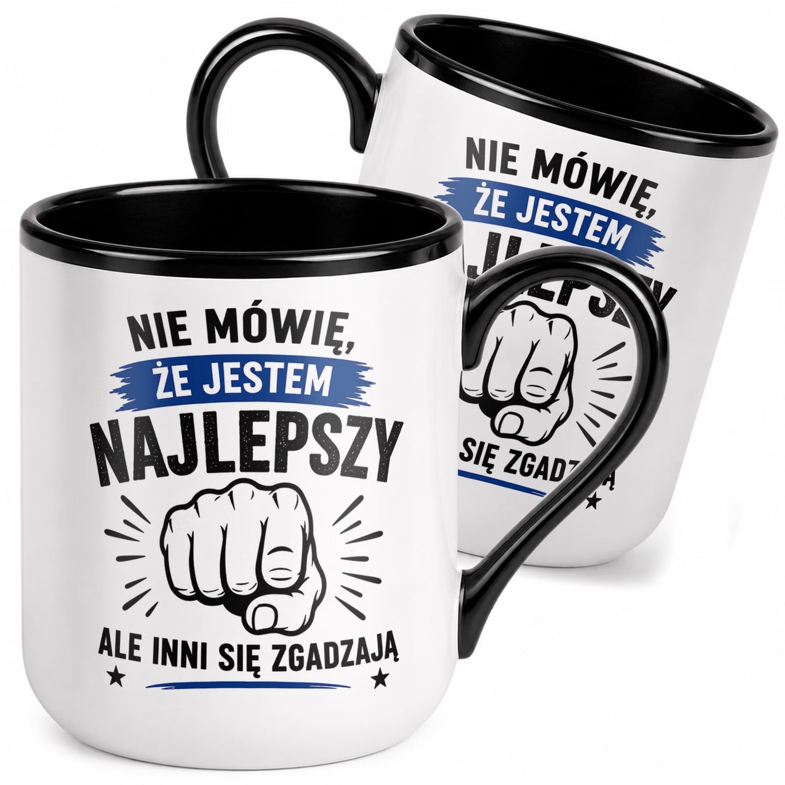 Kubek z nadrukiem Premium Czarny Dzień Chłopaka Dla Mężczyzny Prezent