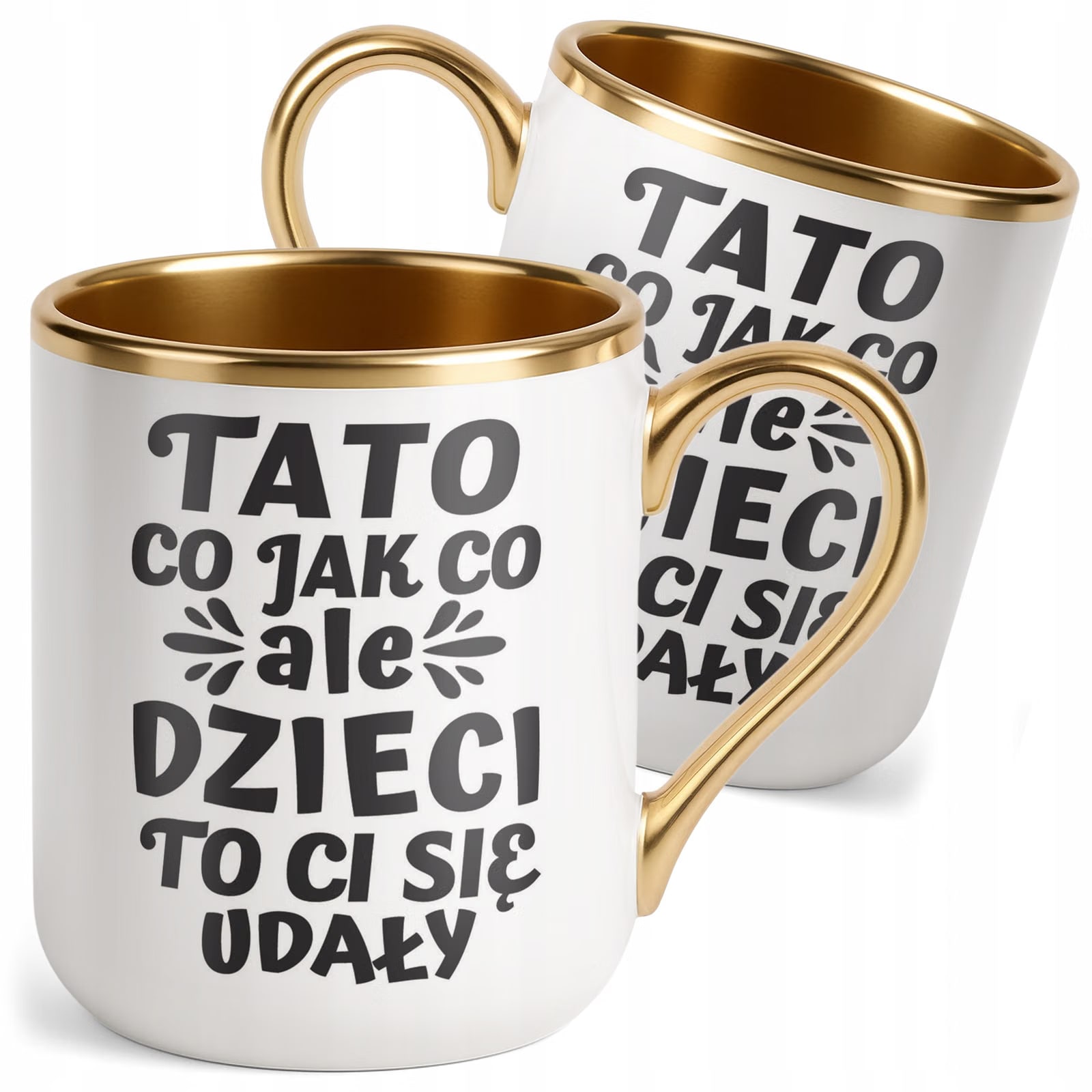 Kubek Premium Złoty Dzień Ojca Dla Taty Dzieci To Ci Się Udały Prezent