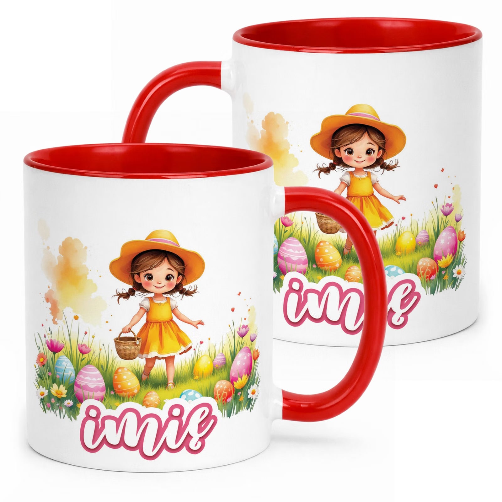 Kubek Czerwony Personalizowany Wielkanoc Prezent Pisanki Wiosna