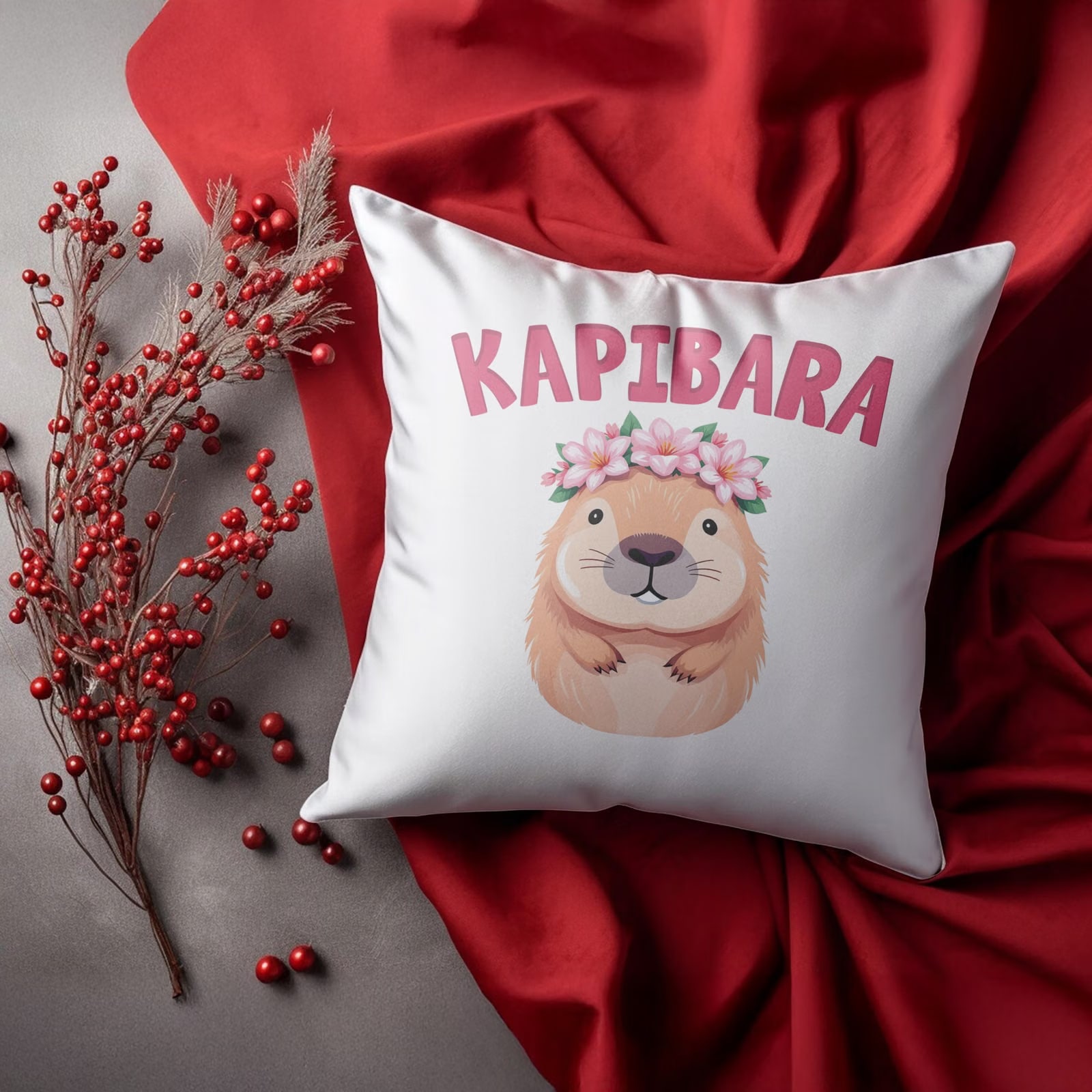 Zestaw Kubek + Poduszka Kapibara Capybara Zwierzak Słodki Dla Dzieci