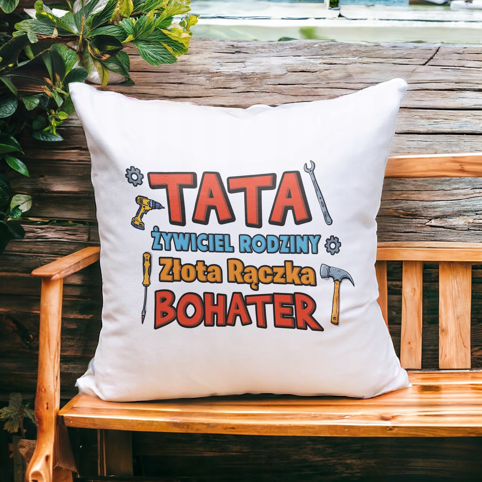 Poduszka 38x38cm Dzień Ojca Dla Taty Tata Majster Prezent